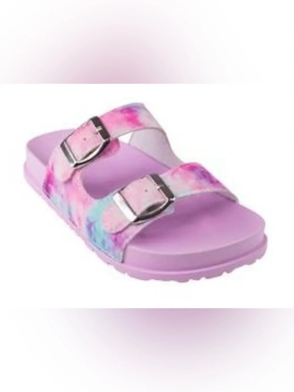 Wave Zone Girls Pink Tie Dye Canvas Double Strap Sandal Size 3/4 NEW